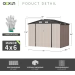 Aoxun 6.4x4 FT Outdoor Storage Shed for Tool, Garden - Image 6