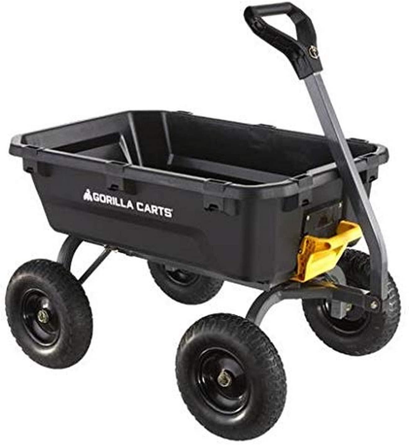 4580C959-BBCA-D65C-97B9-8B6F7A7CA54E Gorilla Carts 7GCG-NF 7 Cu. Ft. Heavy-Duty Poly Garden Dump Cart with No-Flat Tires, Black ( Exclusive) - Image 1